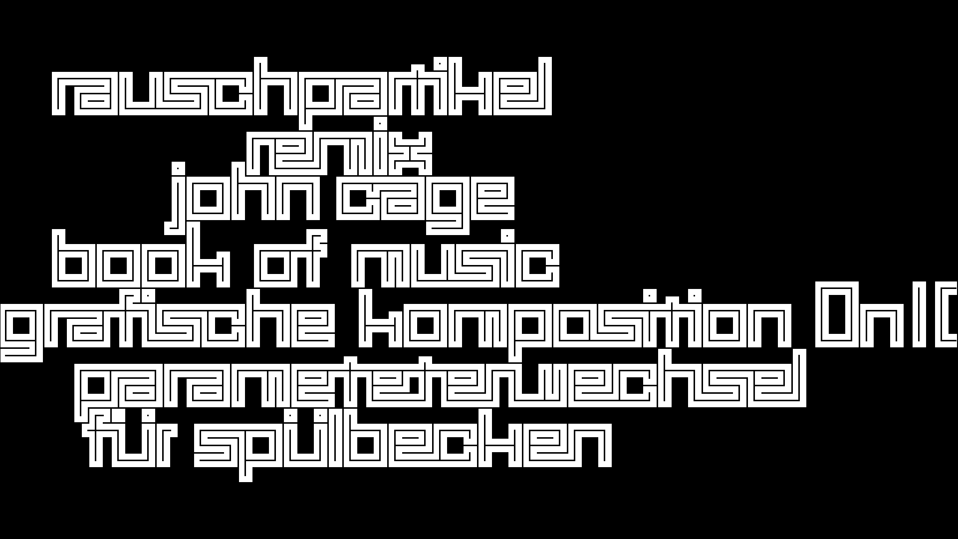 2021-02-02 Wasser in der Sple II, On-Off mit Parameterwechsel (Remix John Cage 'Book Of Music') (Komposition, Remix, Recording, Foto)